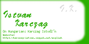 istvan karczag business card